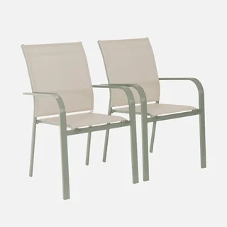 Set di 2 poltrone impilabili alluminio giardino comfort textilene Buffalo