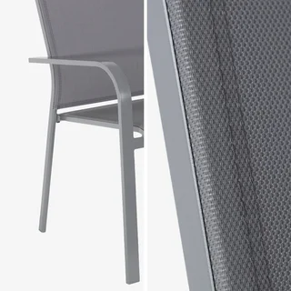 Set di 2 poltrone impilabili alluminio textilene giardino esterno comfort