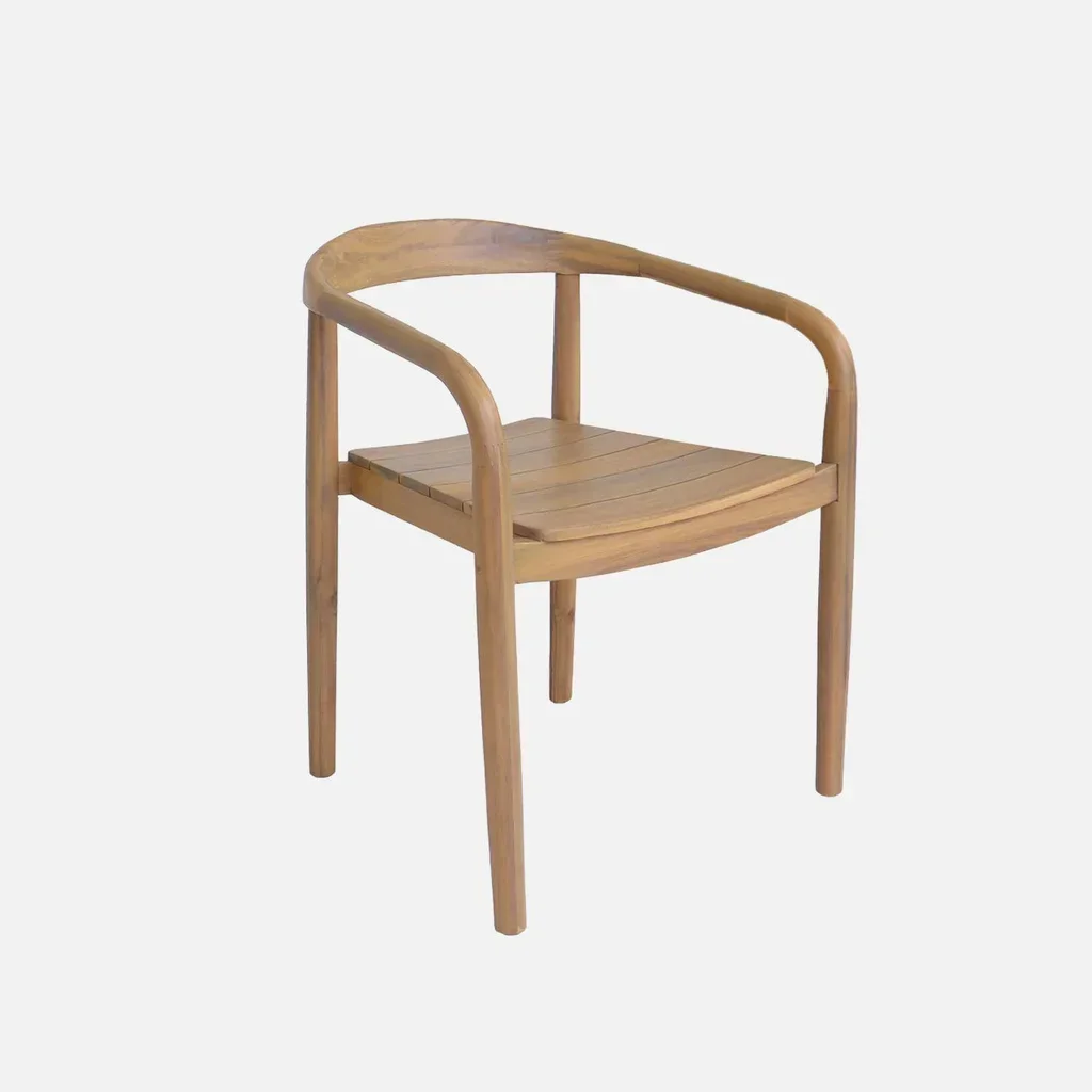 2 fauteuils jardin bois acacia empilables Naio teck terrasse balcon
