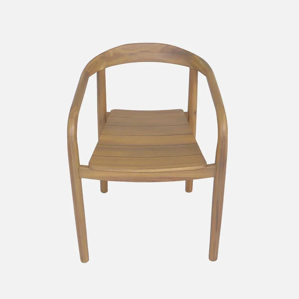 2 fauteuils jardin bois acacia empilables Naio teck terrasse balcon