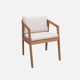 Lot de 2 fauteuils d'extérieur en bois d'acacia avec coussins intégrés Zamara