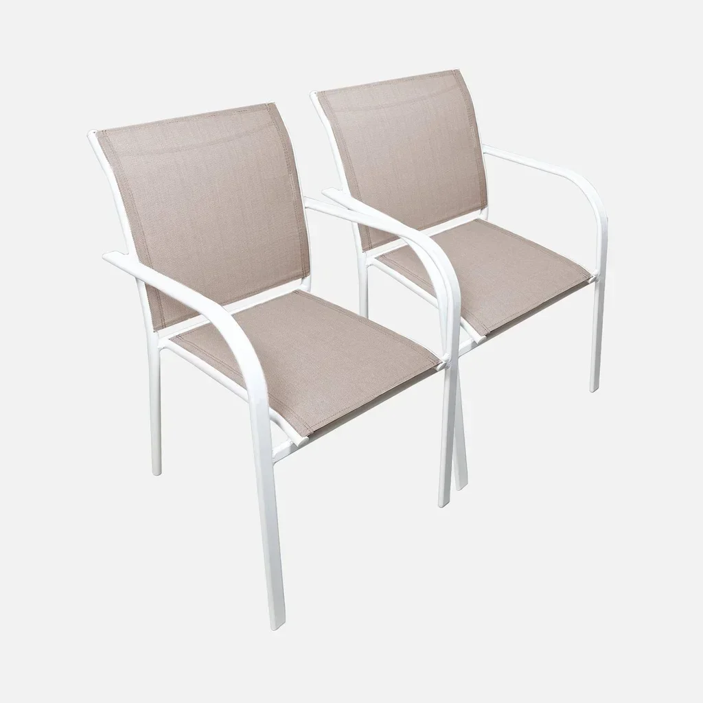 Lot de 2 fauteuils de jardin en aluminium modernes et élégants