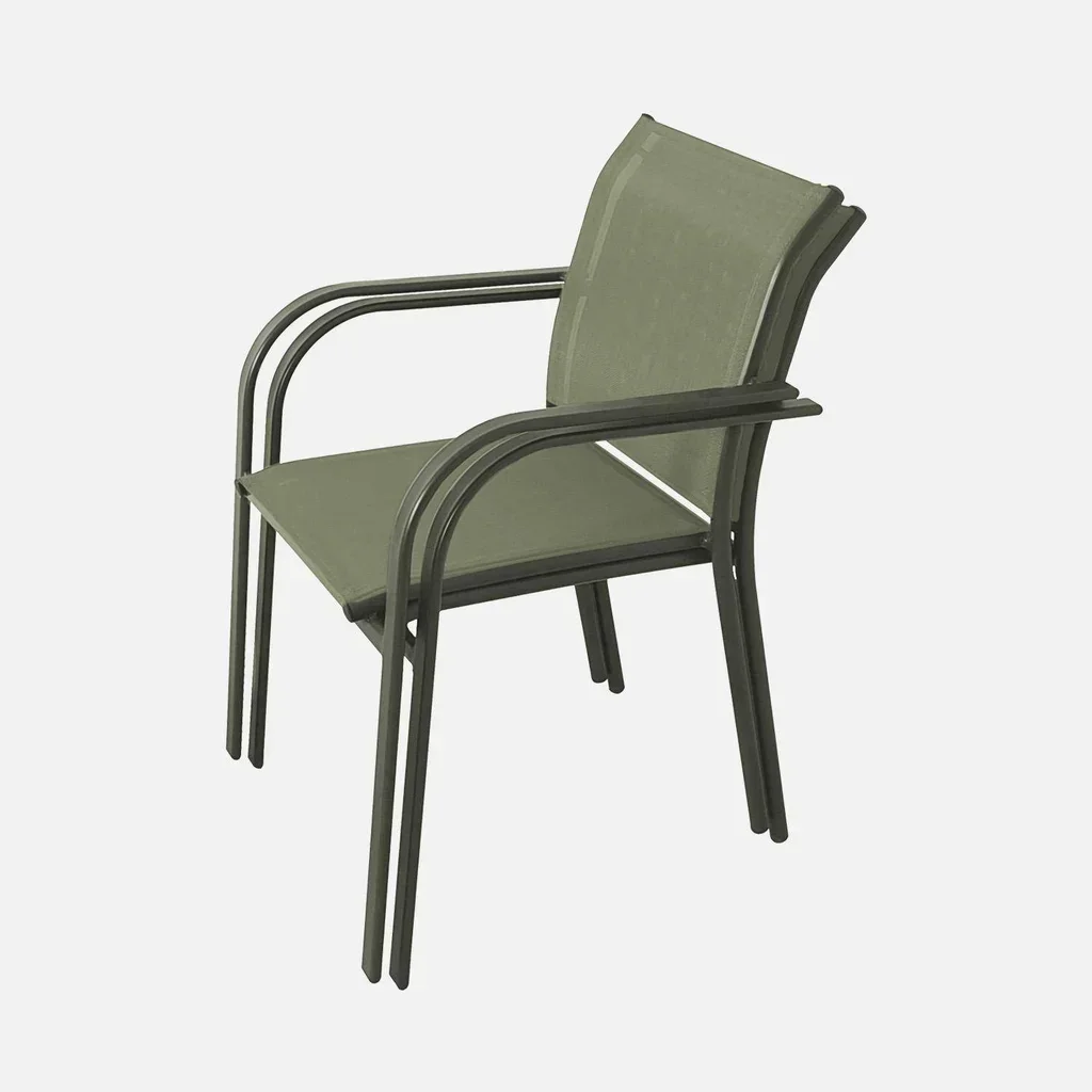 Lot de 2 fauteuils de jardin en aluminium modernes et confortables Amara