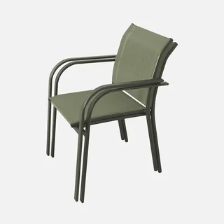 Lot de 2 fauteuils de jardin en aluminium modernes et confortables Amara