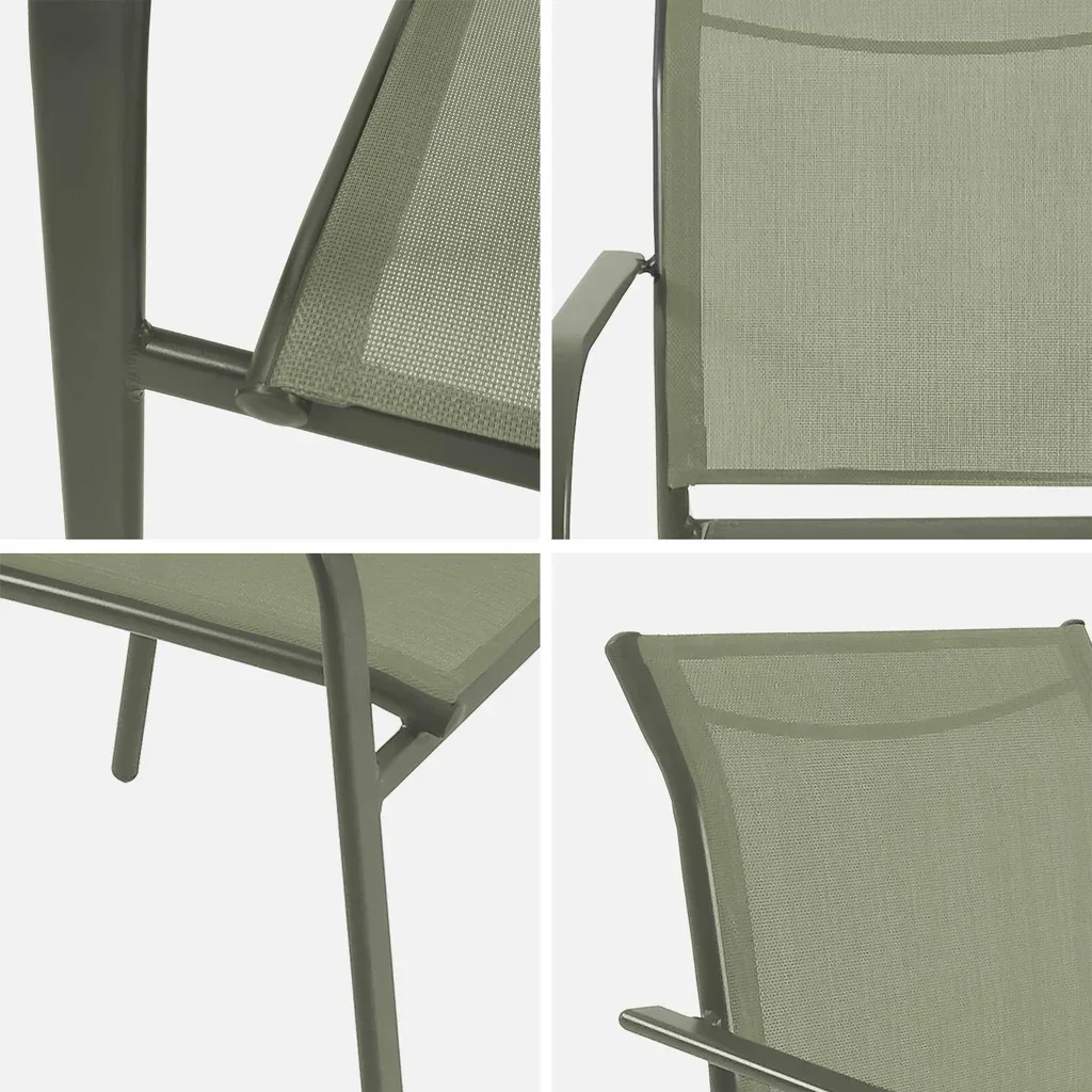 Lot de 2 fauteuils de jardin en aluminium modernes et confortables Amara