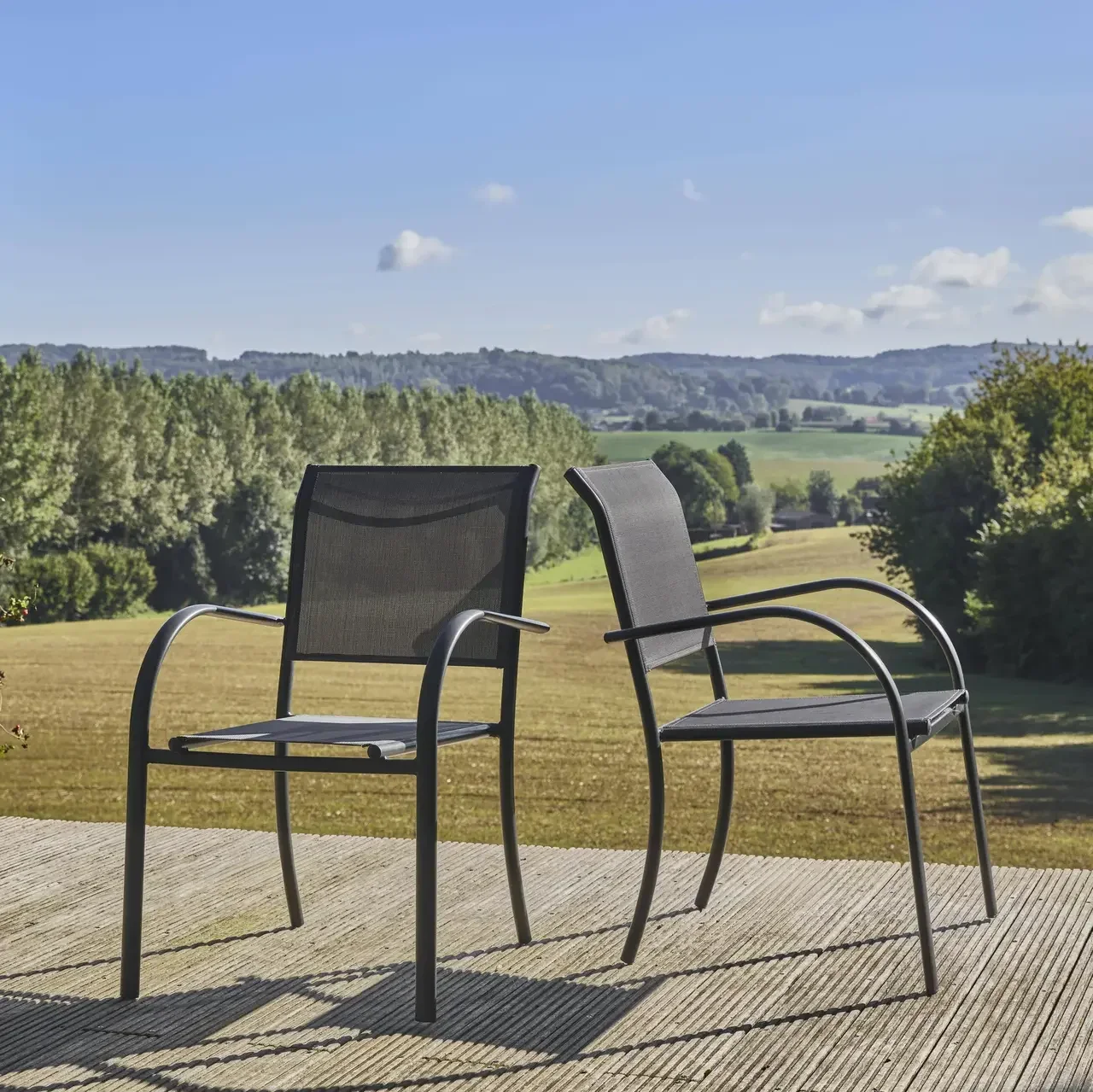 2 fauteuils jardin aluminium Amara design moderne élégant extérieur