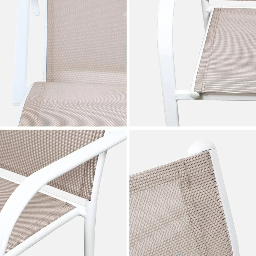 Lot de 2 fauteuils de jardin en aluminium modernes et élégants