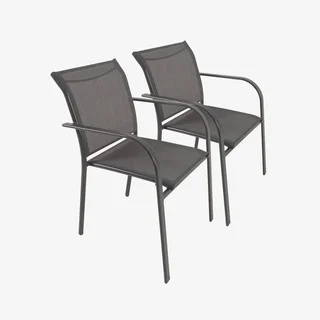2 fauteuils jardin aluminium Amara design moderne élégant extérieur