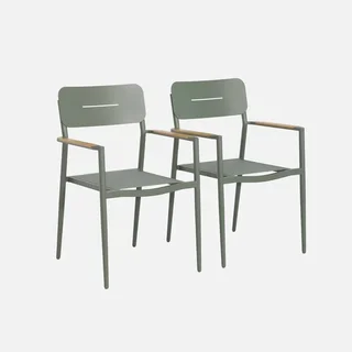 Lot de 2 fauteuils de jardin aluminium textilène confortables et élégants