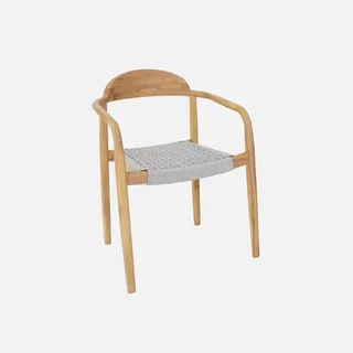 Lot de 2 fauteuils de jardin en bois d'acacia et résine tressée Cerina