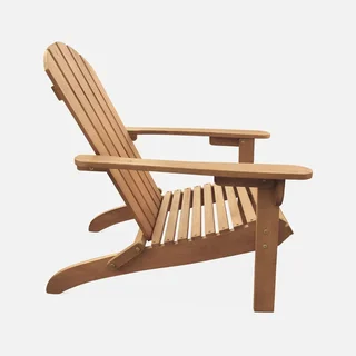 2er Set Adirondack Stühle aus zertifiziertem Eukalyptusholz für Terrasse Garten Balkon