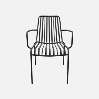 Lot de 2 fauteuils de jardin empilables en acier anthracite Florida
