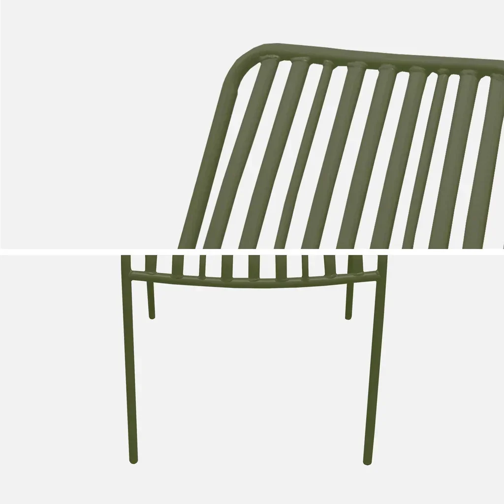 Lot de 2 fauteuils de jardin empilables en acier anthracite