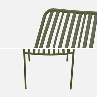 Lot de 2 fauteuils de jardin empilables en acier anthracite