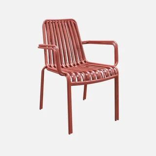 Lot de 2 fauteuils de jardin empilables acier anthracite Florida