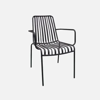 Lot de 2 fauteuils de jardin empilables en acier anthracite Florida