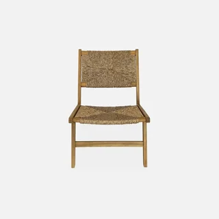 Lot de 2 fauteuils de jardin relax bois acacia résine tressée extérieur
