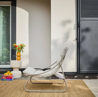 Dúo de sillones relax de acero beige para jardín - Edena