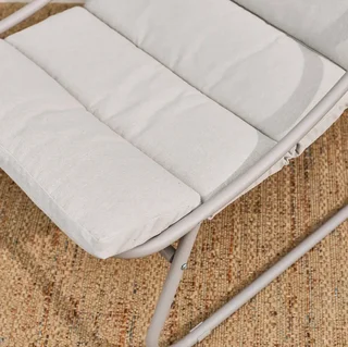 Dúo de sillones relax de acero beige para jardín - Edena