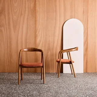 2 Retro Sessel Hevea Nussbaum Holz Cord Samt Sara Set
