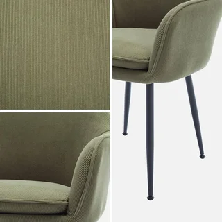 Lot de 2 fauteuils velours côtelé vintage Shella noir
