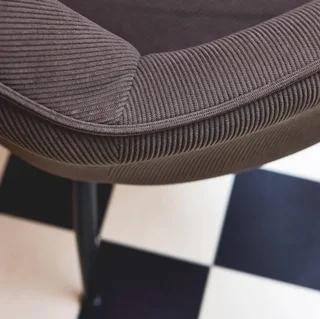 2 fauteuils velours côtelé vintage noir Shella