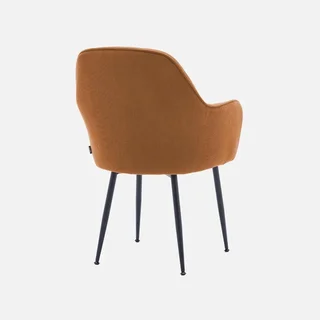 Lot de 2 fauteuils velours côtelé vintage Shella pieds métal noir