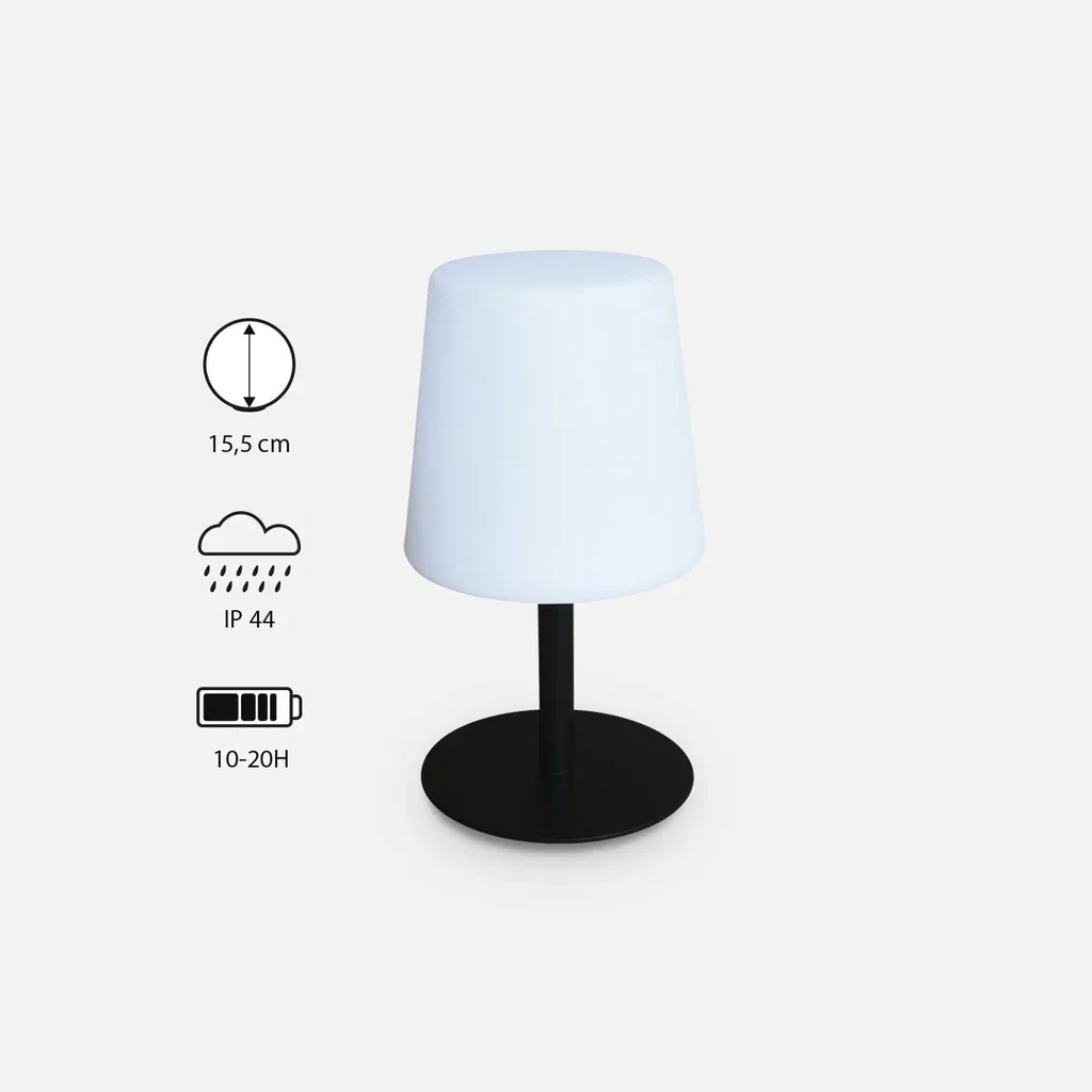 Lot 2 lampes LED table 16 cm intérieur extérieur nomades autonomes