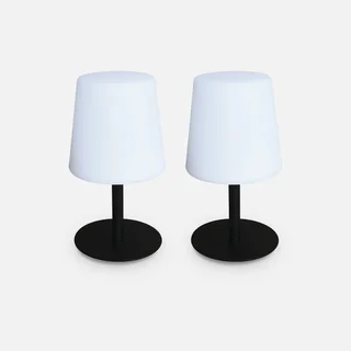 Lot 2 lampes LED table 16 cm intérieur extérieur nomades autonomes
