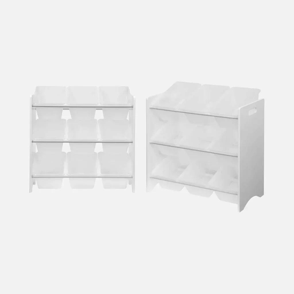 Mobile contenitore giocattoli 9 scomparti legno Tobias set di 2