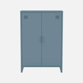 Lot de 2 meubles de rangement métalliques style industriel Soho - commode et armoire 2 portes
