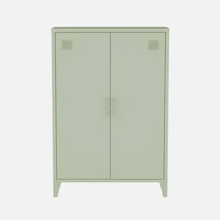Lot 2 meubles rangement métal commode armoire 2 portes style industriel Soho