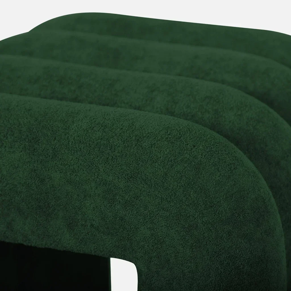 Conjunto de 2 pufes de design moderno em tecido bege ITO - assento quadrado com cantos arredondados 40 cm