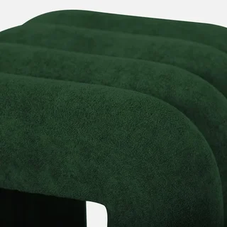 Conjunto de 2 pufes de design moderno em tecido bege ITO - assento quadrado com cantos arredondados 40 cm
