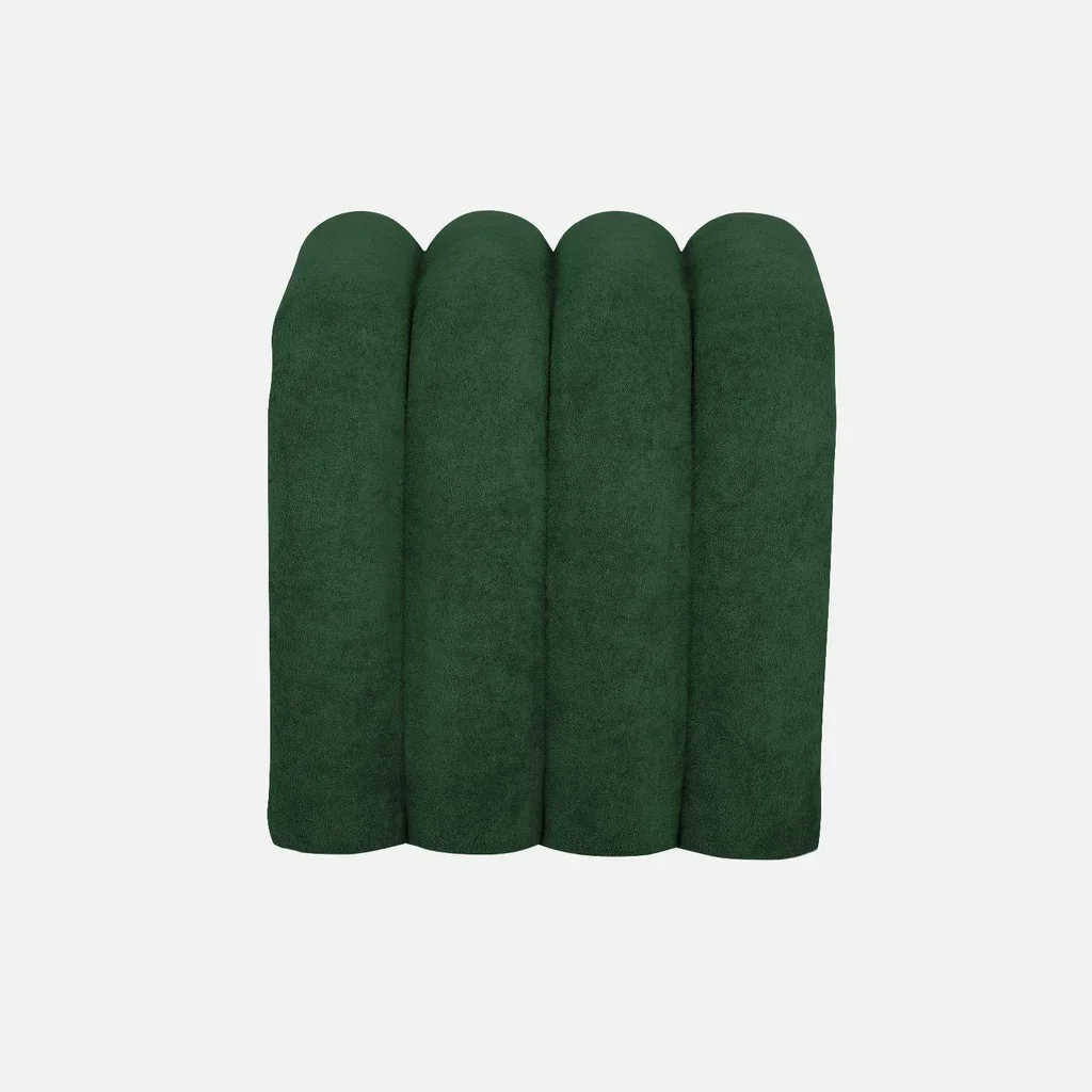 Conjunto de 2 pufes de design moderno em tecido bege ITO - assento quadrado com cantos arredondados 40 cm