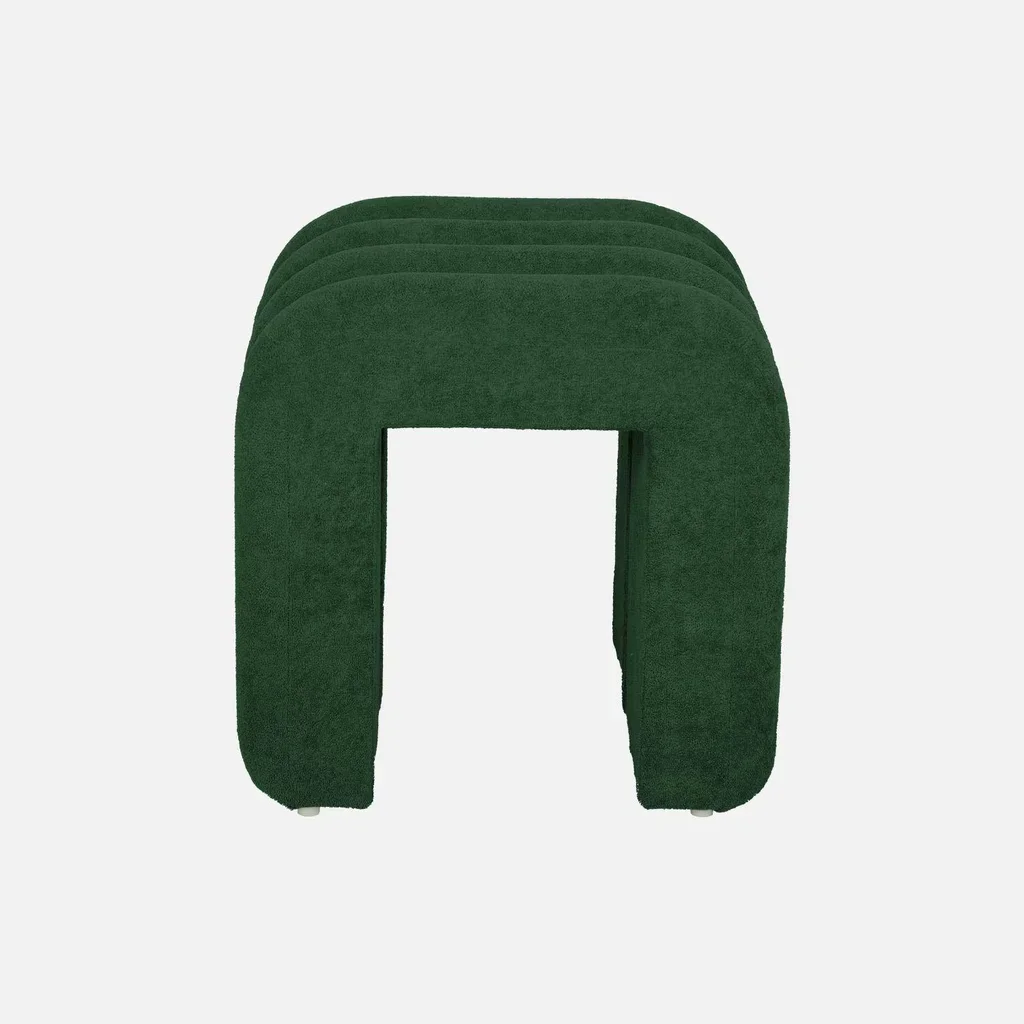 Conjunto de 2 pufes de design moderno em tecido bege ITO - assento quadrado com cantos arredondados 40 cm