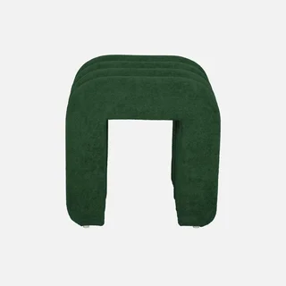 Conjunto de 2 pufes de design moderno em tecido bege ITO - assento quadrado com cantos arredondados 40 cm