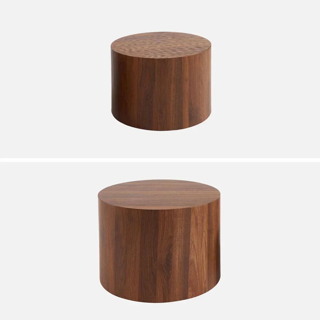 2er Set Runde Satztische Holz Wohnzimmer Zeitgenössisch
