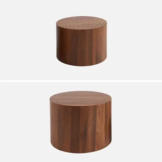 2er Set Runde Satztische Holz Wohnzimmer Zeitgenössisch