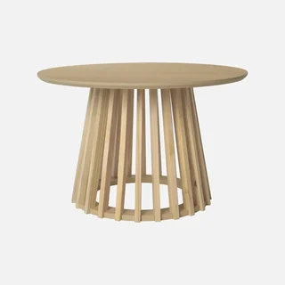 Lot 2 tables basses rondes design bois sapin Ø40 et Ø60 cm salon contemporain