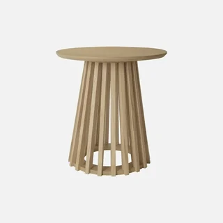 Lot 2 tables basses rondes design bois sapin Ø40 et Ø60 cm salon contemporain