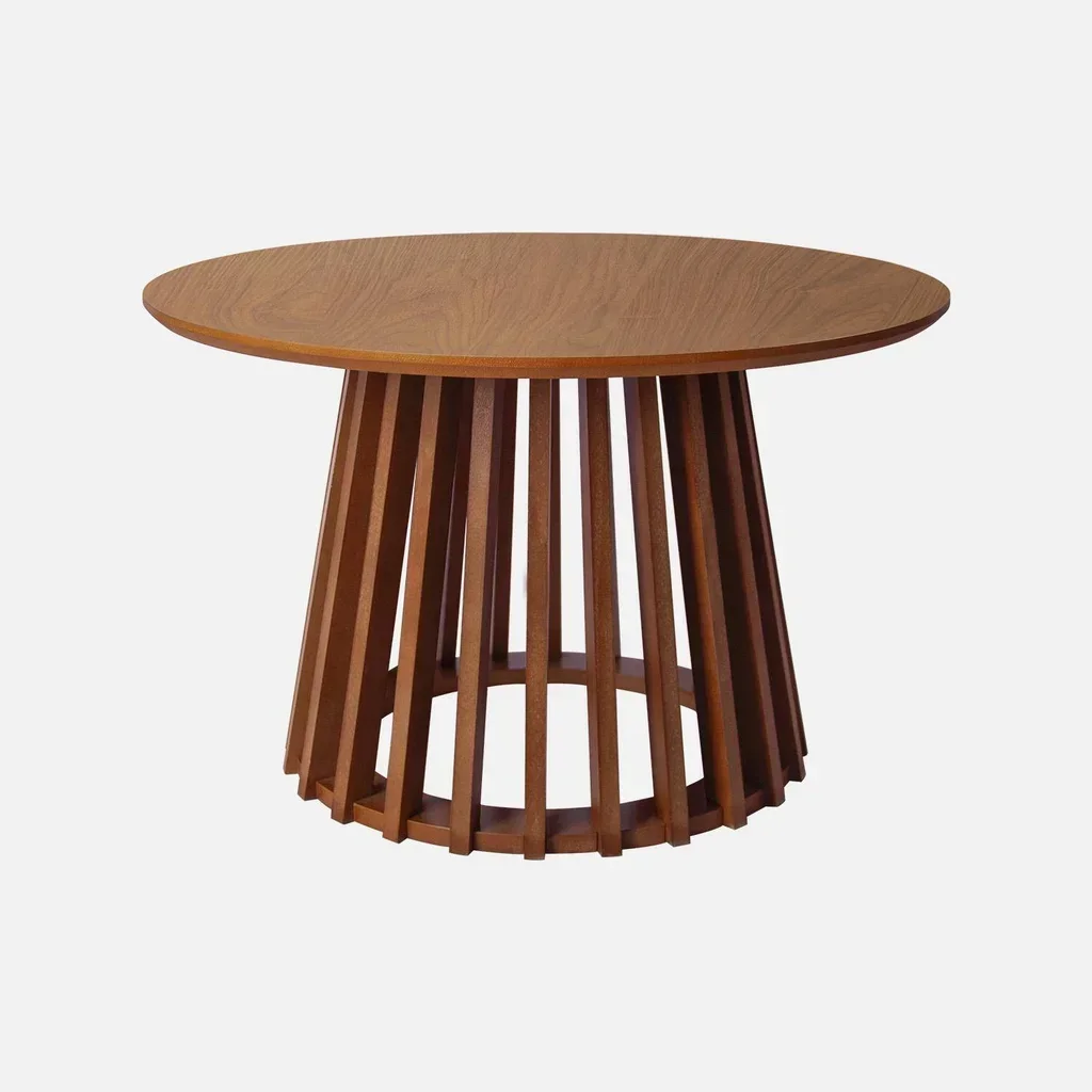 Lot 2 tables basses rondes Ø40 et Ø60 cm bois sapin massif design contemporain salon