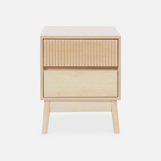 Table de chevet scandinave 2 tiroirs bois - Lot de 2