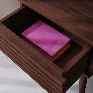 Scandinavian Wood Grain Nightstands with Drawer - Set of 2 Madere