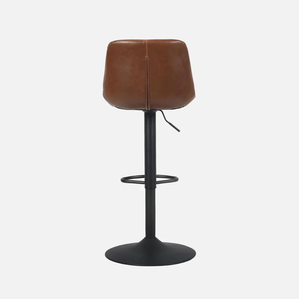 Lot de 2 tabourets de bar ajustables en similicuir vintage Noah - pivotants 60,5 à 81,5 cm