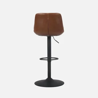 Lot de 2 tabourets de bar ajustables en similicuir vintage Noah - pivotants 60,5 à 81,5 cm