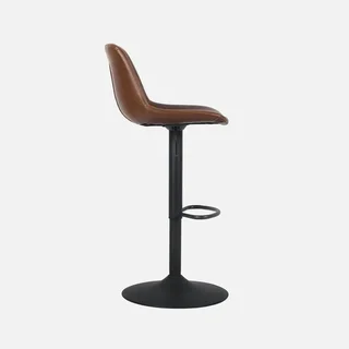 Lot de 2 tabourets de bar ajustables en similicuir vintage Noah - pivotants 60,5 à 81,5 cm