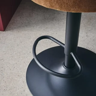 Tabourets de bar réglables en tissu noir - Lot de 2