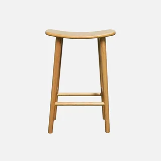 Tabourets bar vintage bois hévéa noyer 66 cm lot 2