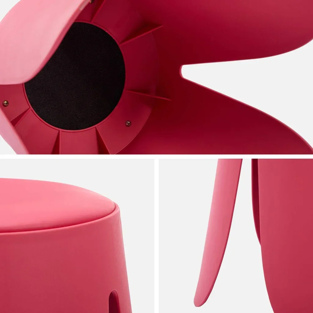Lot 2 tabourets design Niki simili cuir rose empilables 46cm